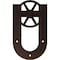 Ekena Millwork Premium Wagon Wheel Horseshoe Roller Hanger w/ Bolts for Barn Door for 2 1/4" Doors, Rustic Brown GB60015R2WRB - alternate 1